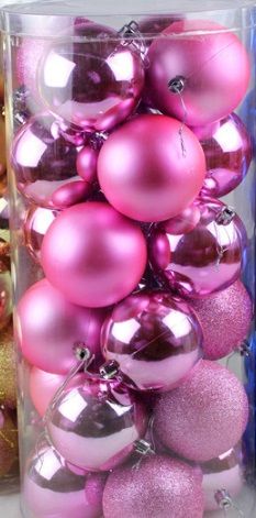 Χριστουγεννιάτικες σφαίρες διακοσμητικές_ροζ